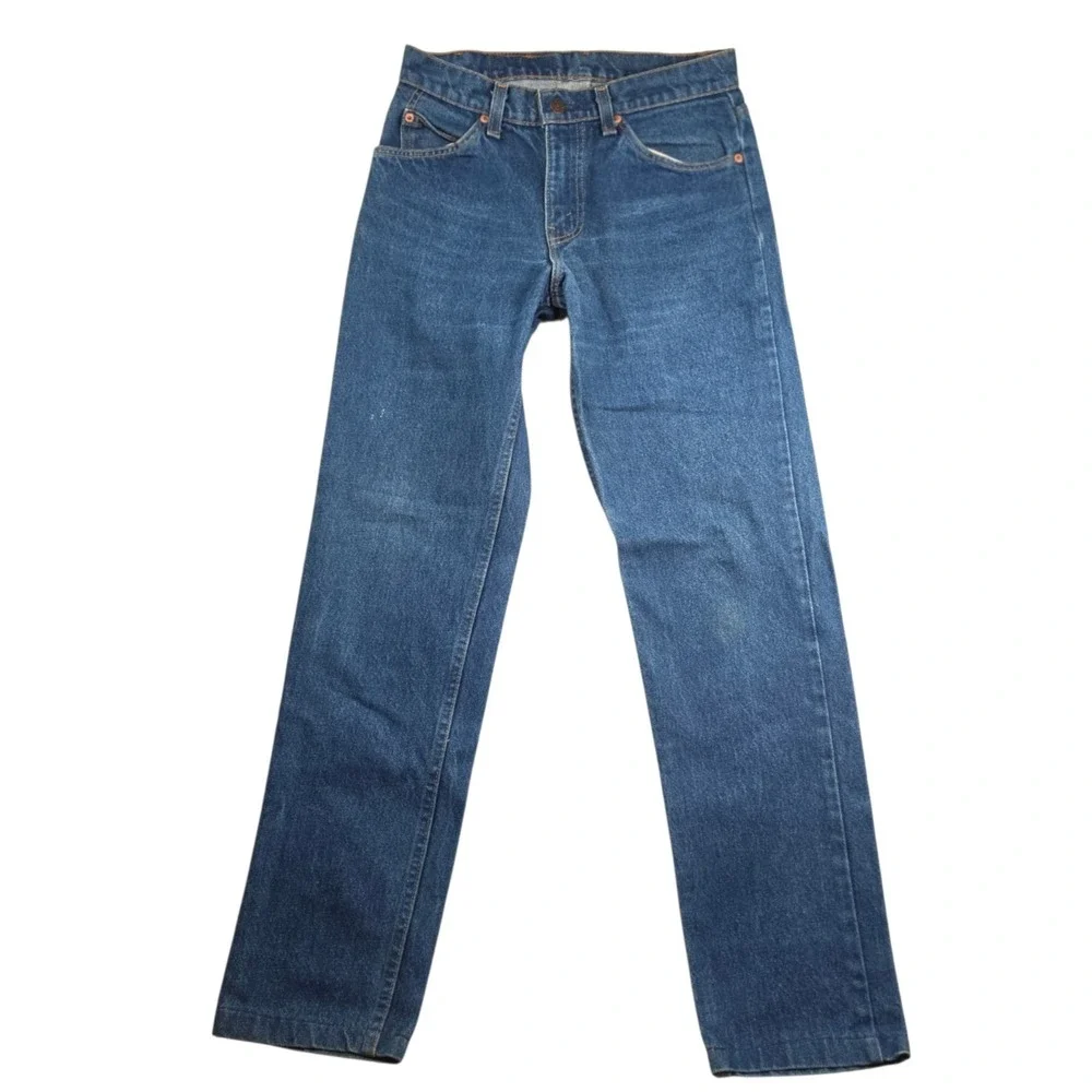 Vintage Levis 505 Orange Tab Jeans Mens 29 Made USA Straight Blue Denim 28x30